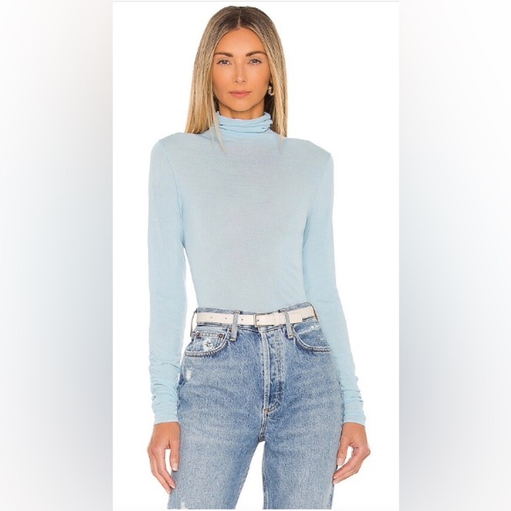 For Love & Lemons Sadie Turtleneck – Light Blue – XXS